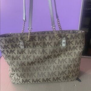 Michael Kors Tan and Brown Logo Tote